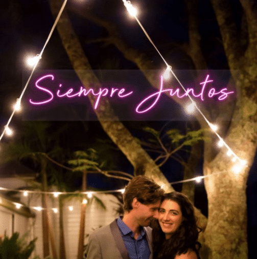 cartel neon Siempre juntos